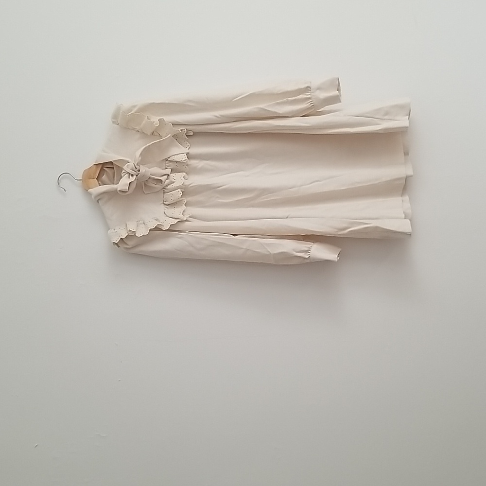 🍦 & Other Stories cream smock mini dress, ruffles and broderie - approx 12/14